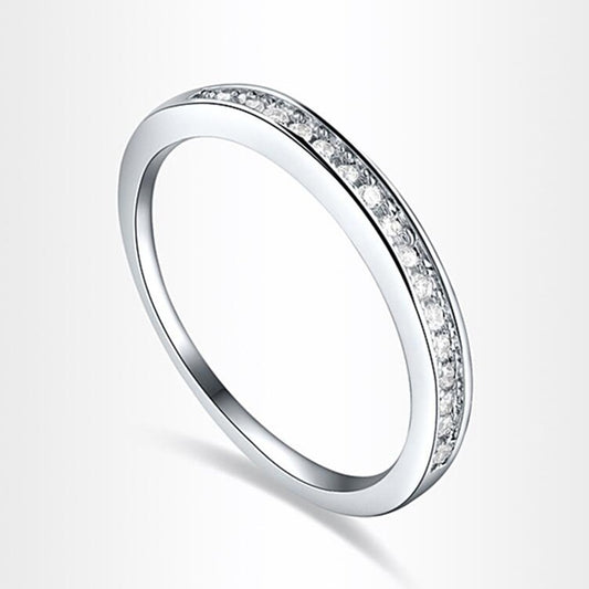 Fashion Women's Jewelry White Zircon Inlay Wedding Band Engagement Ring Gift