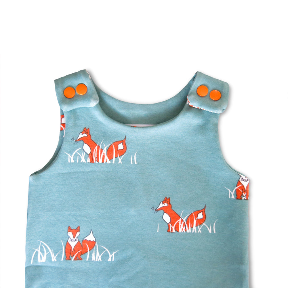 Unisex Cute Cartoon Fox Pattern Sleeveless Baby Summer Romper Jumpsuits