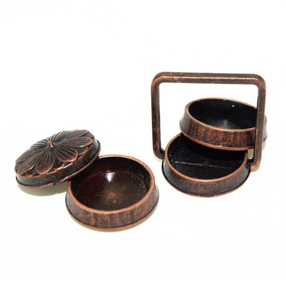 Dollhouse Miniature Toy Vintage 3 Layers Chinese Style Food Basket with Lid