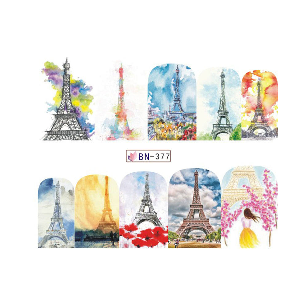Graceful Eiffel Tower DIY Nail Art Sticker Finger Tip Manicure Decal Decoration
