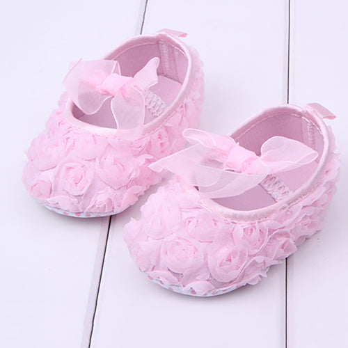 Toddler Baby Girls' Sweet Bowknot Rose Princess Shoes Prewalkers Soft Sole Flats