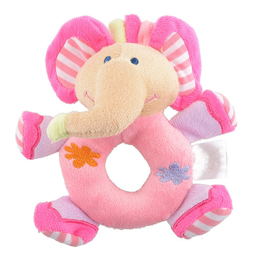 Baby Infant Kids Gifts Cute Soft Pink Elephant Plush Rattle Educational Toys