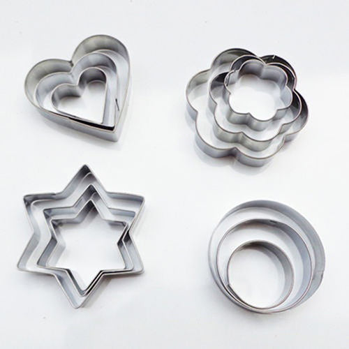 12 x Kitchen Stainless Steel Cake Cookie Fried Egg Fondant Mold Sugarcraft Cutter