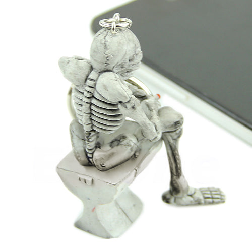 Creative Skull Toilet Pendant Purse Bag Rubber Keychain Gift Keyring Key Chain