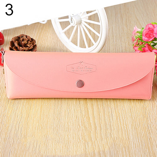 Creative Candy Color Pencil Case Kawaii Concise Multi-fonction Pencil Bag