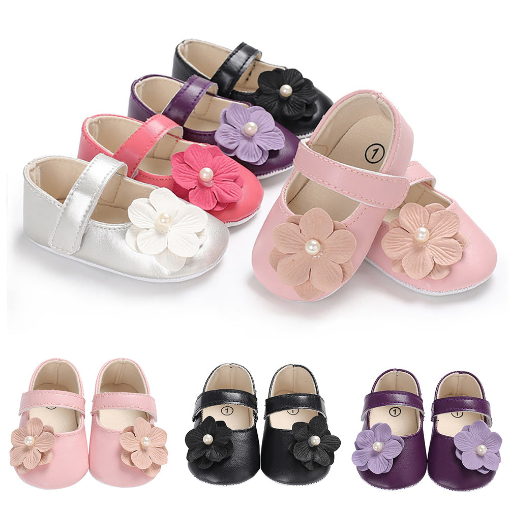 Cute Baby Girls Infants Autumn Flower Shoes Prewalker Footwear First Walker