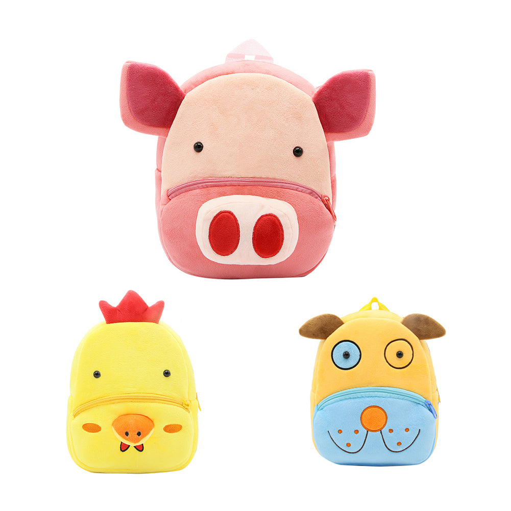 Mini Cute Cartoon Animal Kindergarten Children Kids Plush Backpacks Schoolbags