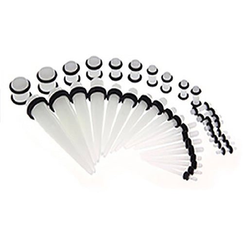 36Pcs/Set Unisex Acrylic Glow Ear Taper Plug Stretching Gauges Ear Expander Kit