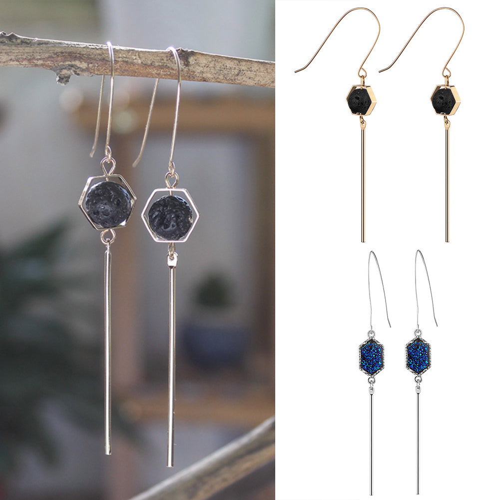 Women Fashion Geometric Tassels Long Dangle Hook Earrings Piercing Jewelry