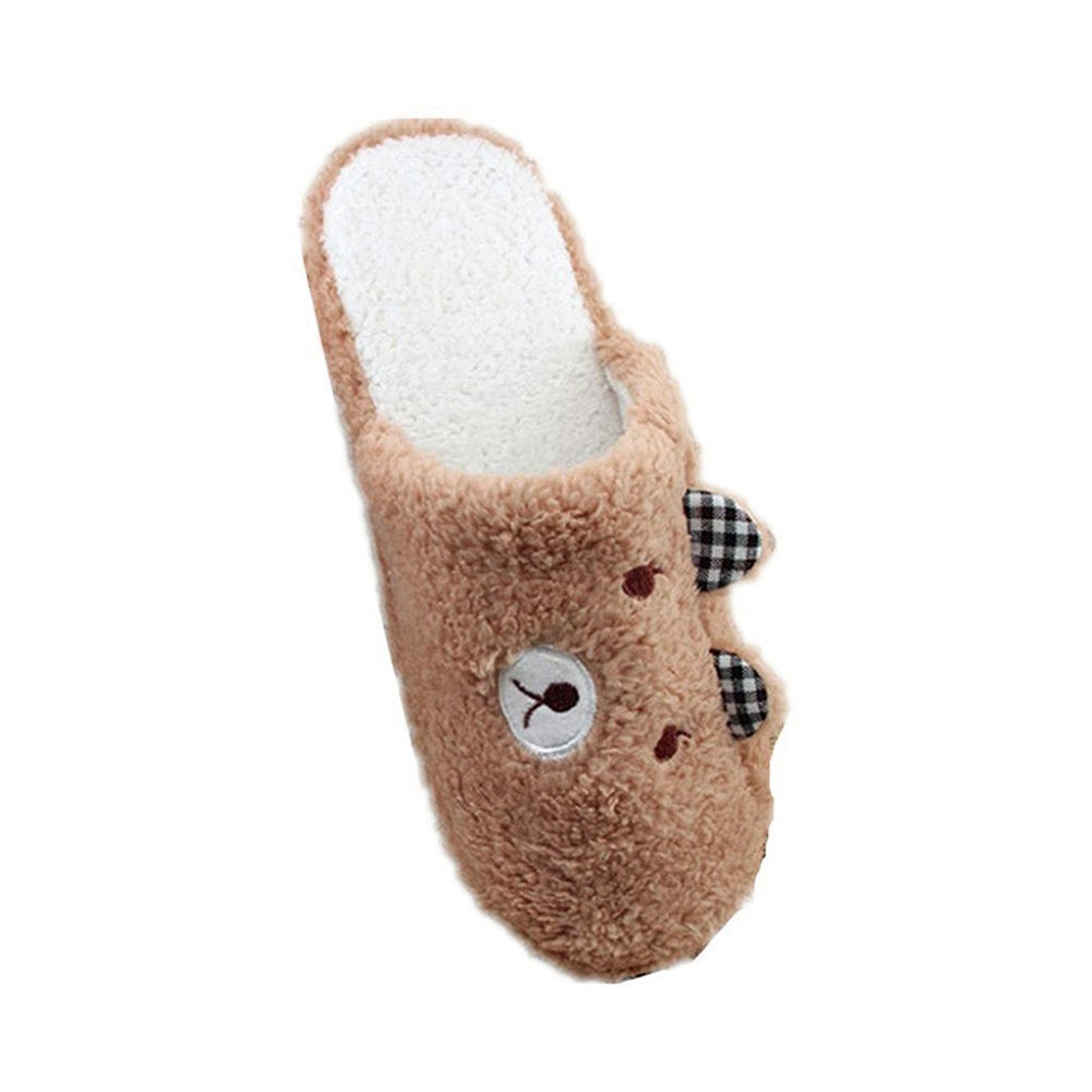 Women Lovely Bear Pattern Soft Sole Cotton-padded Slippers Winter Indoor Shoes