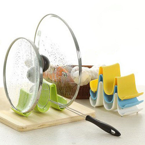 Plastic Kitchen Pot Pan Cover Lid Shell Stand Shelf Holder Rack Cooking Tool