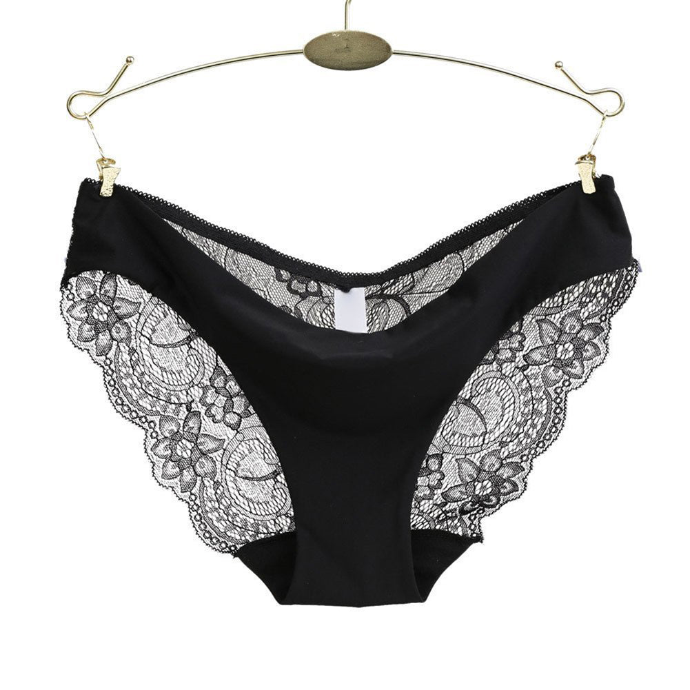 Sexy Floral Lace Hollow See Through Briefs Low Rise Underwear Women’s Panties