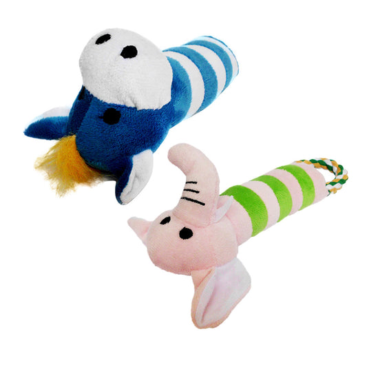 Pet Puppy Cat Dog Chew Bite Toy Elephant Hippo Pattern Teething Plush Toy