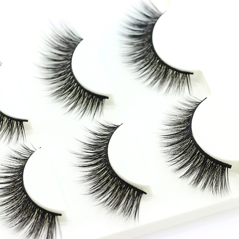 3 Pairs Soft False Eyelash Long Thick Women Beauty Makeup Extension Eye Lashes