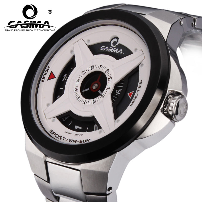 men stainless steel band quartz watches luminous waterproof 50m  8208-S8