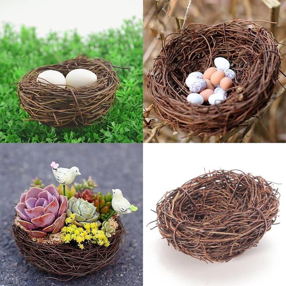 12/10/8/6 cm Vine Bird Nest House Home Decoration Craft Photo Prop Ornament