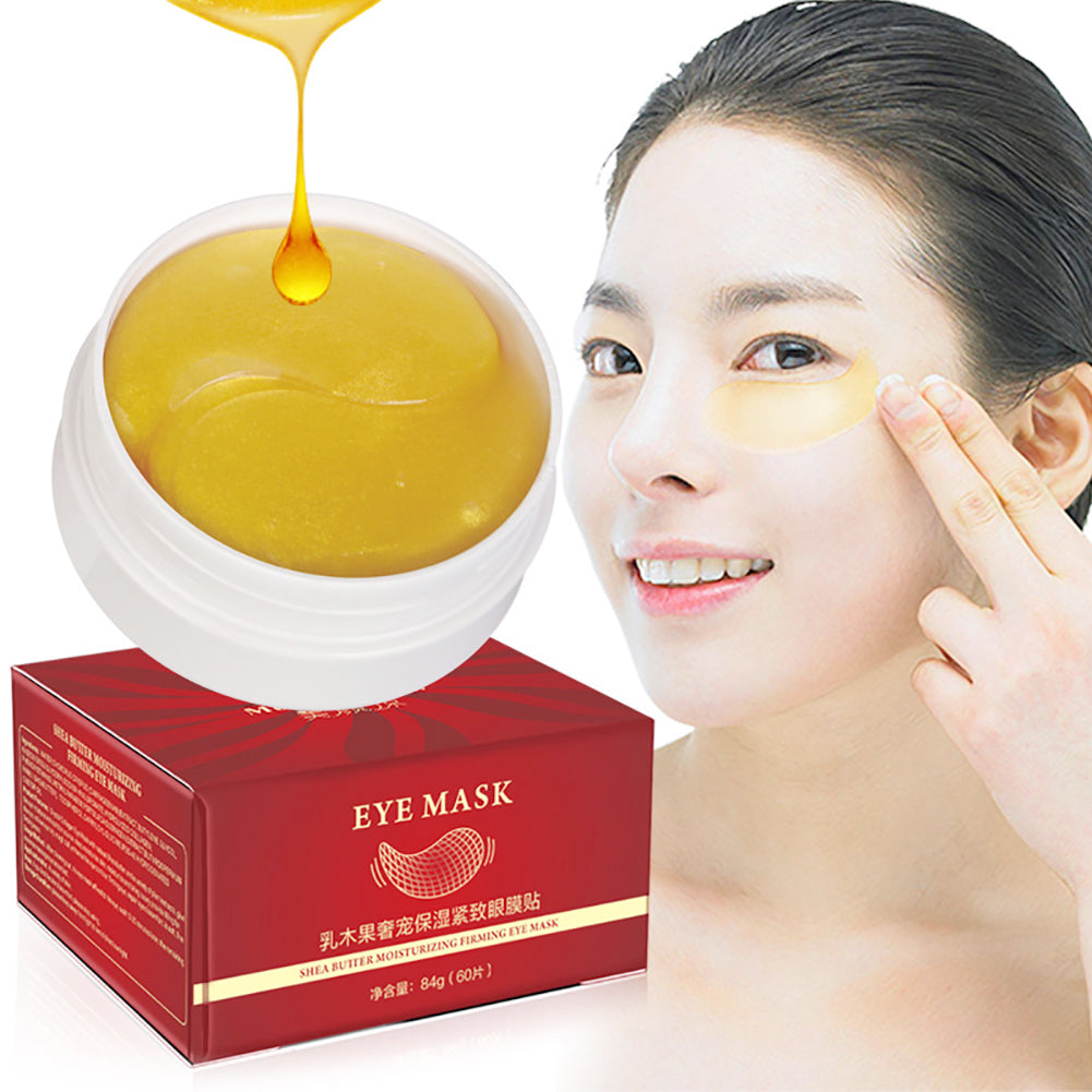 60Pcs/Box Shea Butter Moisturizing Anti-Puffiness Firming Eye Mask Skin Care