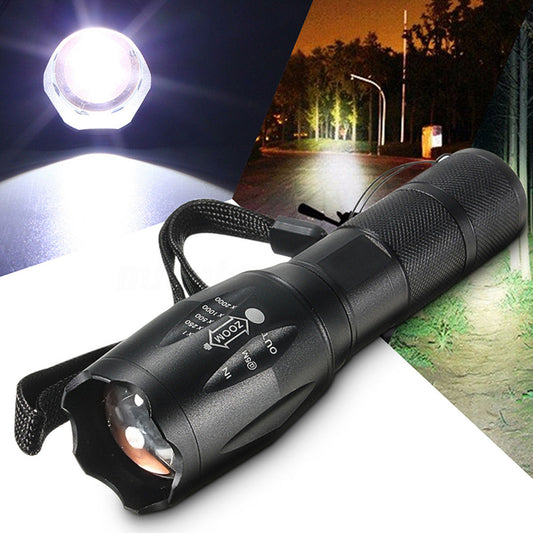 2Pcs 15000Lm Bright Outdoor Tactical T6 Zoomable Aluminum Alloy Flashlight Torch