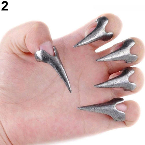 5 Pcs Retro Punk Talon Rings Nail Decor Sharp Alloy Finger Claw Knuckle Ring Set