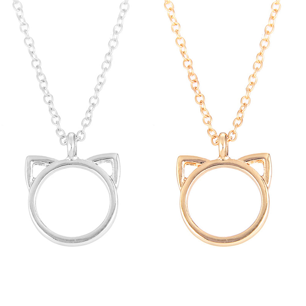 Fashion Cat Ear Animal Shape Pendant Sweater Chain Necklace Jewelry Party