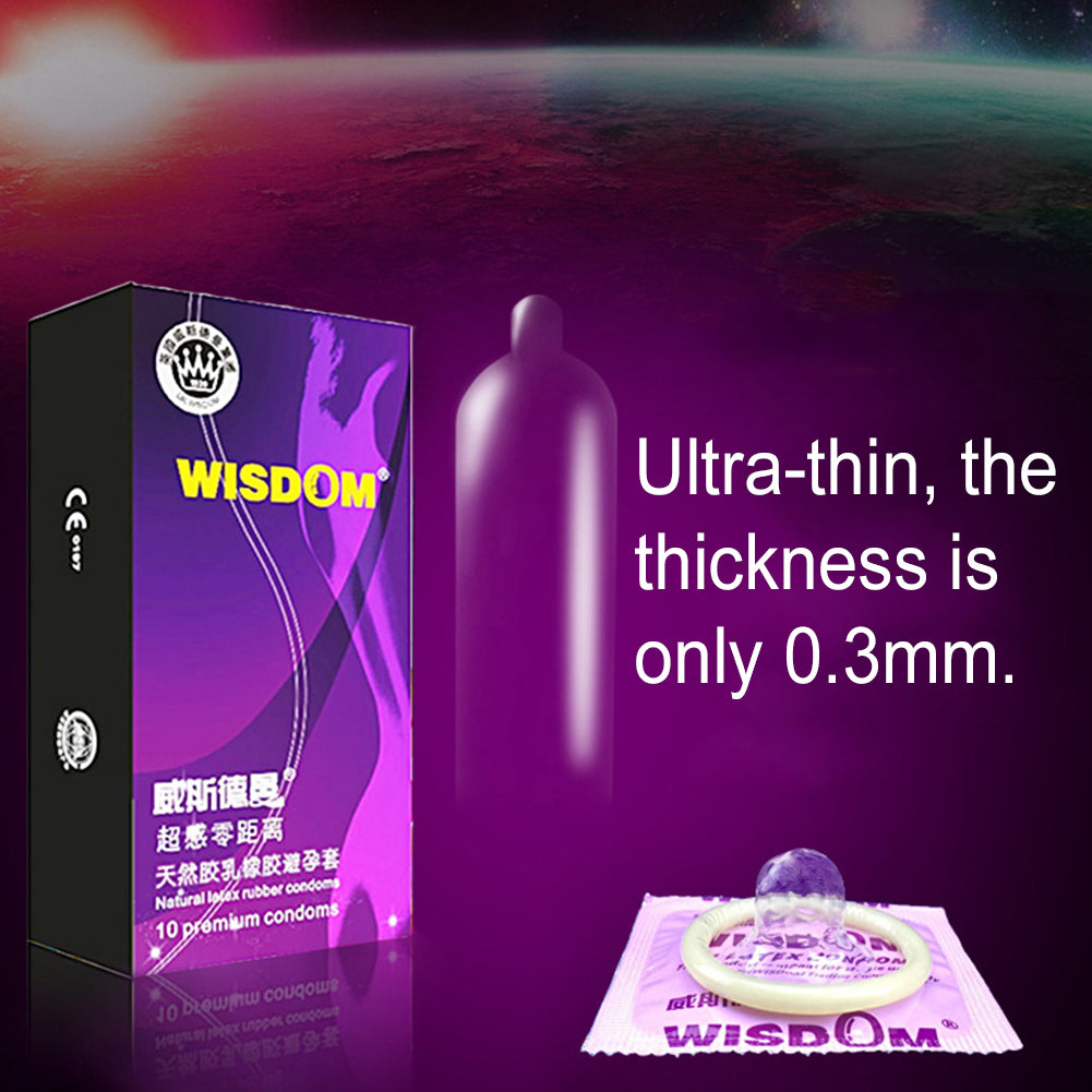 10Pcs Natural Latex Ultra Thin Men Spike Condoms Adult Contraception Sex Toy