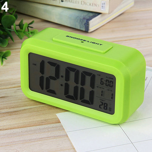 Led Digital Electronic Alarm Clock Backlight Time With Calendar + Thermometer