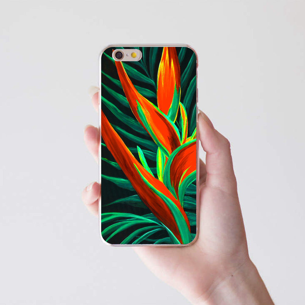 Flamingo Flower Phone Case Back Cover for iPhone 5/6S/7 Plus Samsung Galaxy S7