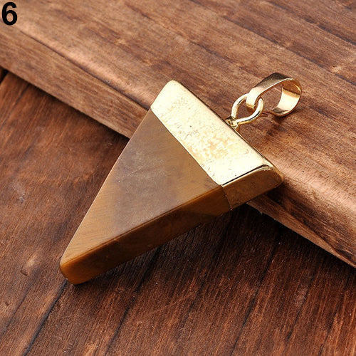 Crystal Quartz Triangle Healing Point Reiki Chakra Stone Pendants for Necklace