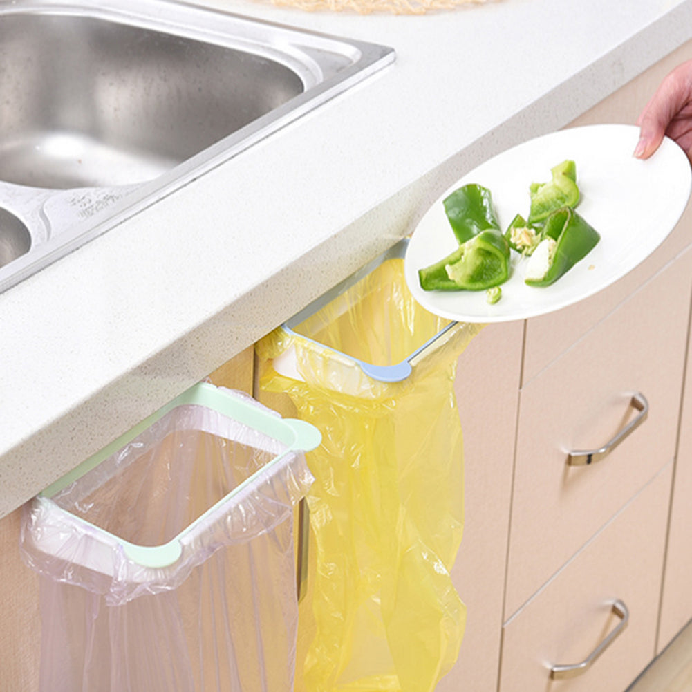 Practical Kitchen Trash Rubbish Bag Holder Garbage Storage Rack Cupboard Hanger