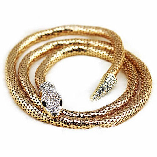 Punk Women's Snake Rhinestone Choker Statement Necklace Waist Sweater Chain