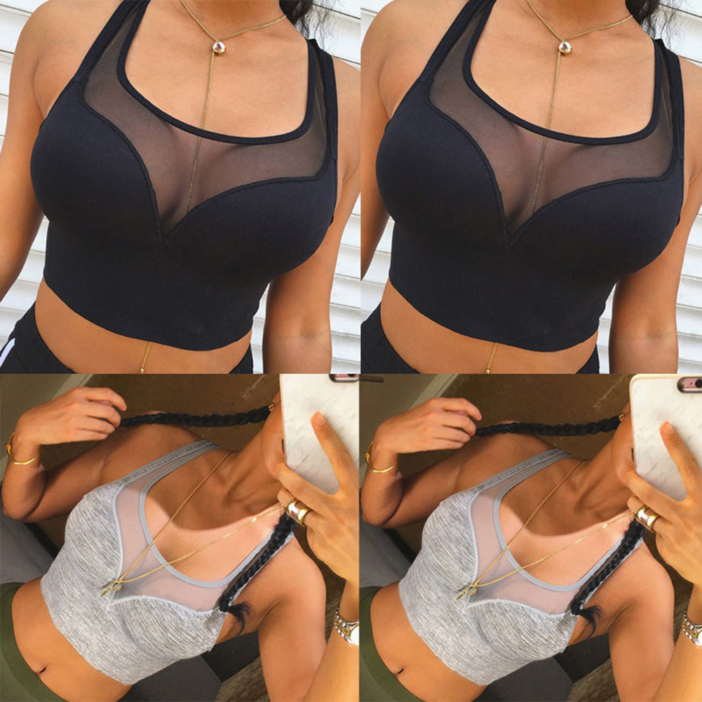 Fashion Summer Women Casual Tank Top Sleeveless See Through Sexy Crop Top