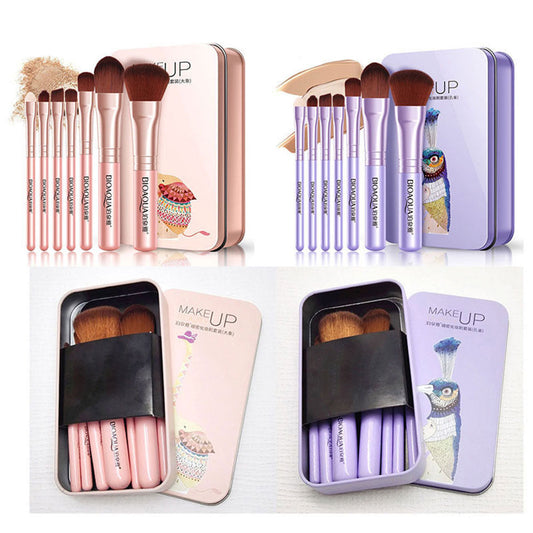 7Pcs Makeup Brushes Set Eye Lip Face Foundation Soft Fiber Hair Cosmetic Tool