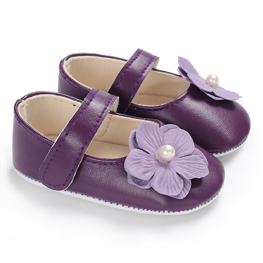 Cute Baby Girls Infants Autumn Flower Shoes Prewalker Footwear First Walker
