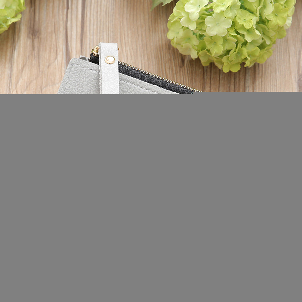 Embroidery Flower Faux Leather Women Girl Coin Purse Card Holder Short Wallet