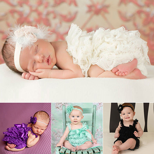 Girls' Lovely Cutie Bowknot Lace Ruffle Petti Toddler Baby Sling Romper Jumpsuit