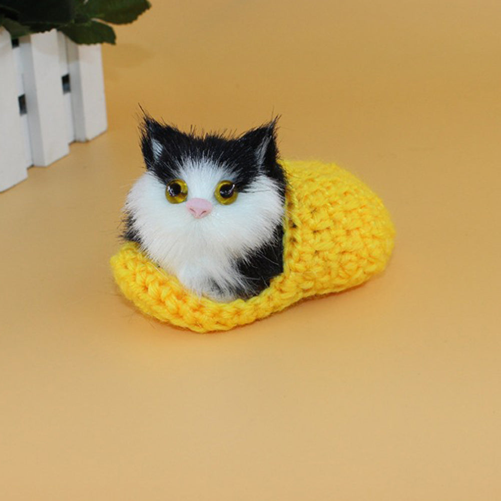 Kids Toy Cute Cat Slippers Sounding Simulation Plush Animal Decor Xmas Gift