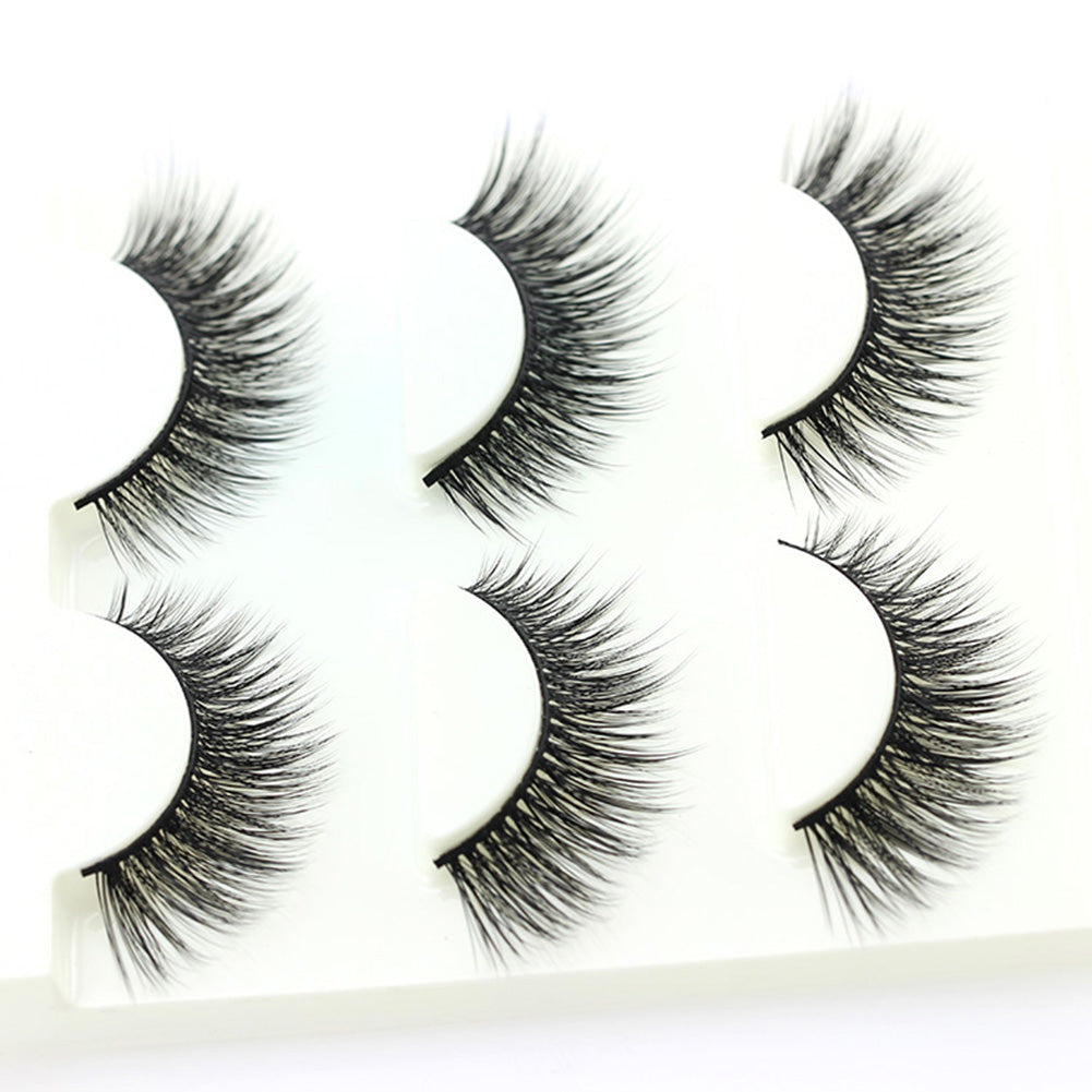 3 Pairs Soft False Eyelash Long Thick Women Beauty Makeup Extension Eye Lashes