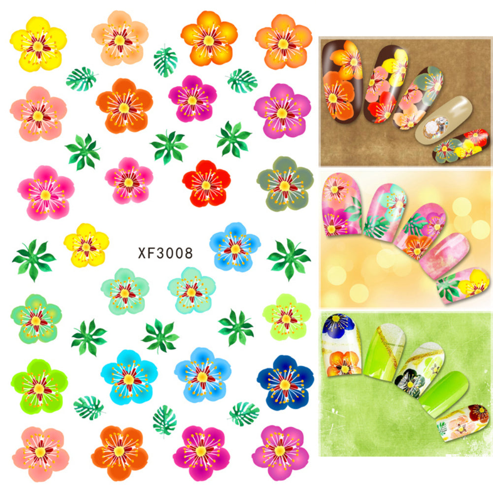 Fashion Flower Cat Heart Nail Art Sticker Decal Manicure Nail Tip Decoration