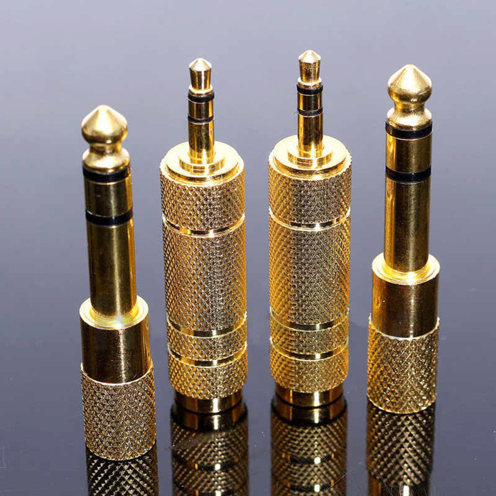 4Pcs 6.5mm to 3.5mm Male to Female Electric Guitar Convertor Audio Adapter Head