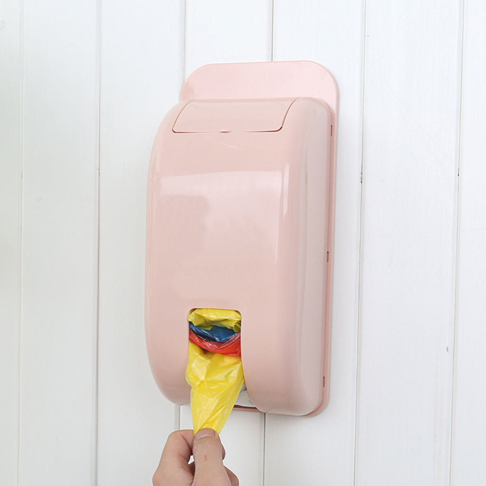 Candy Color Plastic Self-Adhesive Wall-mounted Garbage Bag Storage Box Container