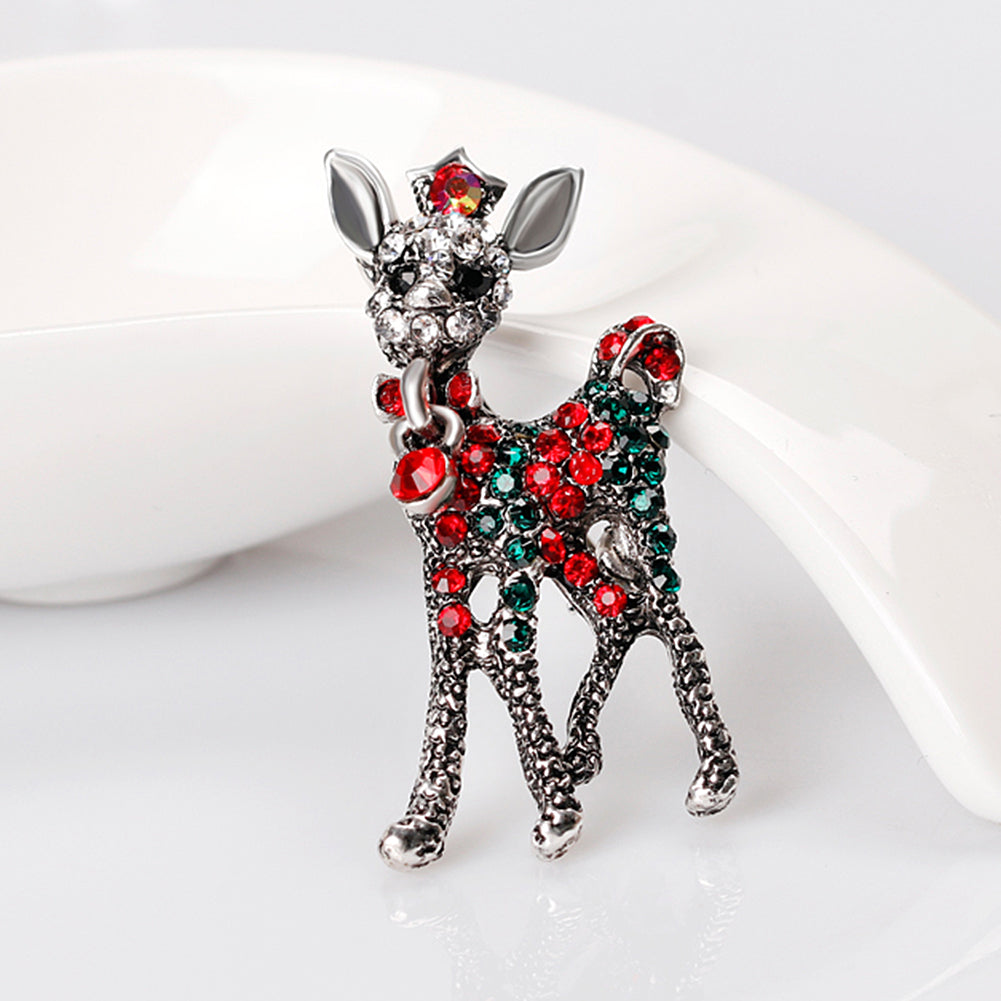 Wedding Bridal Bouquet Brooch Pin Women Silver Golden Tone Xmas Deer Brooch Gift