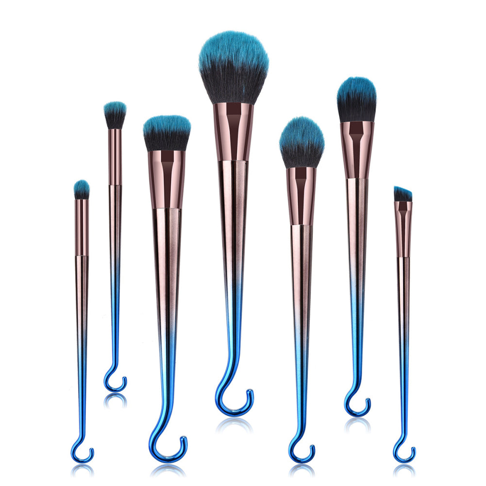 7Pcs Electroplated Handle Foundation Concealer Women Makeup Brushes Set Cosmetic