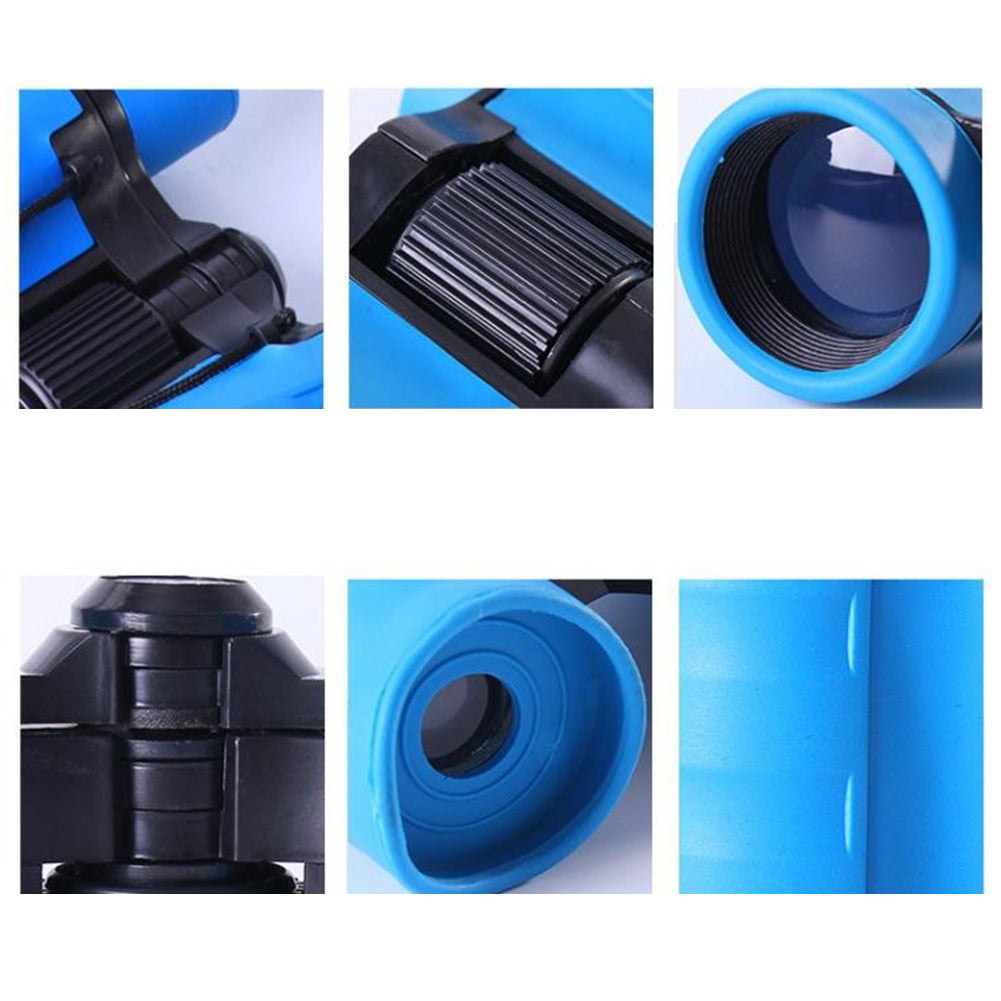 4X Magnification 30mm Objective Colorful Kids Child Mini Compass Binoculars Toy