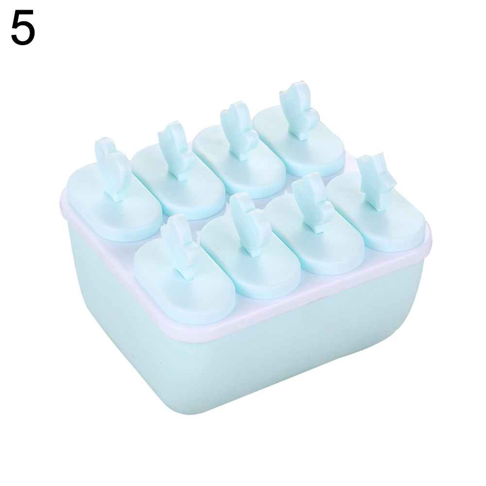 Plastic Popsicle Ice Cream Mold Maker Tray Cube DIY Kitchen Tool with Cover