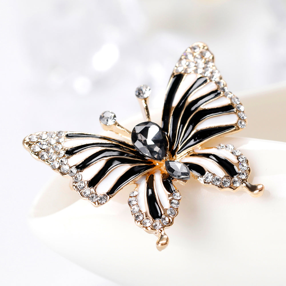 Fashion Butterfly Shiny Rhinestone Enamel Brooch Pin Ladies Wedding Gift Jewelry