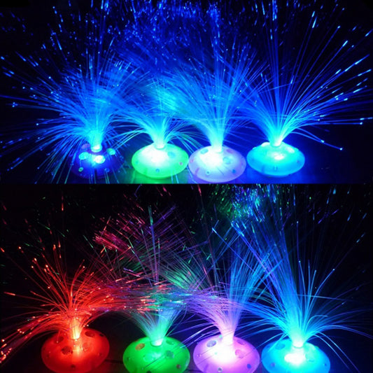 Color Changing LED Fiber Optic Night Light Colorful Stand Lamp Home Decor