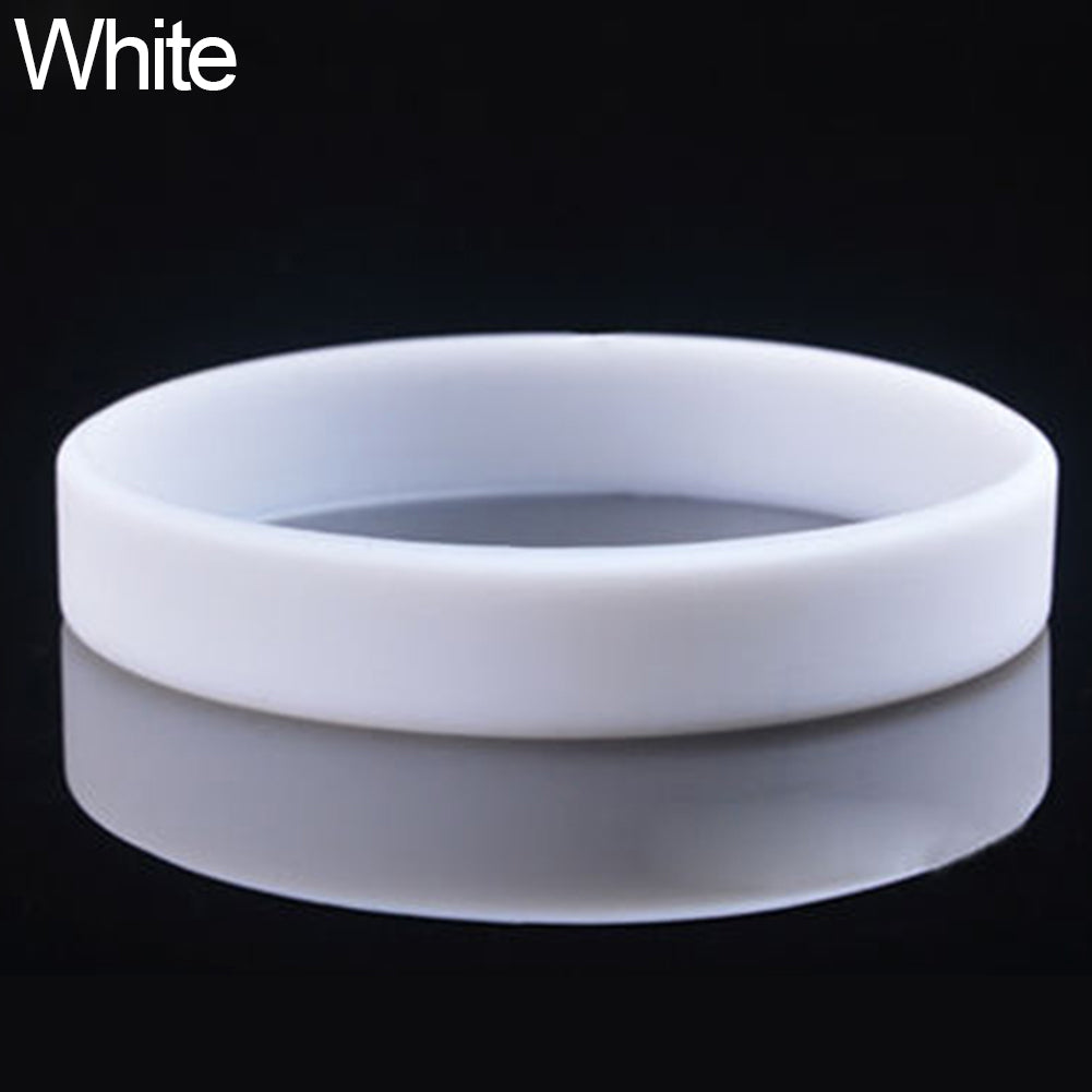 2 Pcs Men Women Silicone Wristbands Solid Color Sports Bracelet Bangle Gift