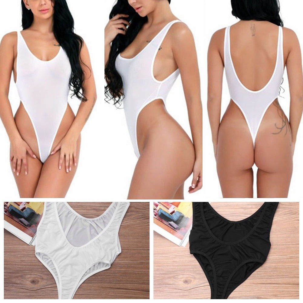 Sexy Women One-piece Bikini See-through Underwear Bodysuit Swimwear Swimsuit