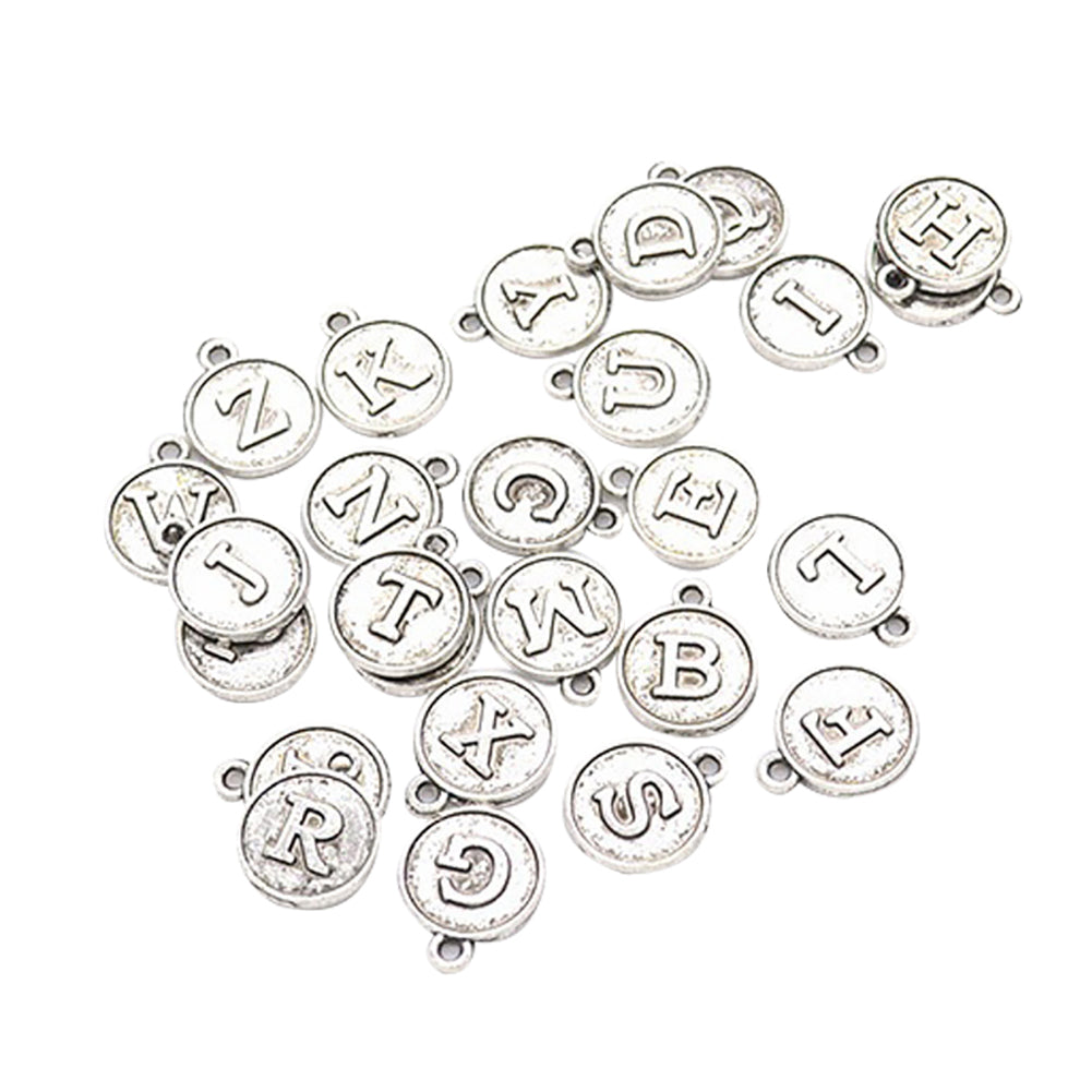 26Pcs English Alphabet A-Z Letter Charms for Bracelet Neckalce Jewelry Making