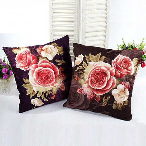 Peony Print Sofa Bed Home Decor Throw Pillow Case Cushion Cover Square Pillowslip